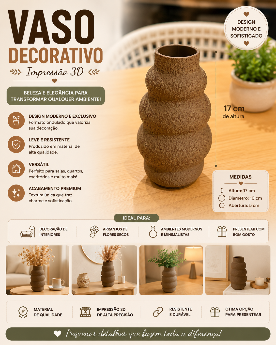 Vaso Decorativo - Nórdico - Boho